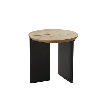 Contemporary Solid Wood Coffee Table Single Round Cocktail Table