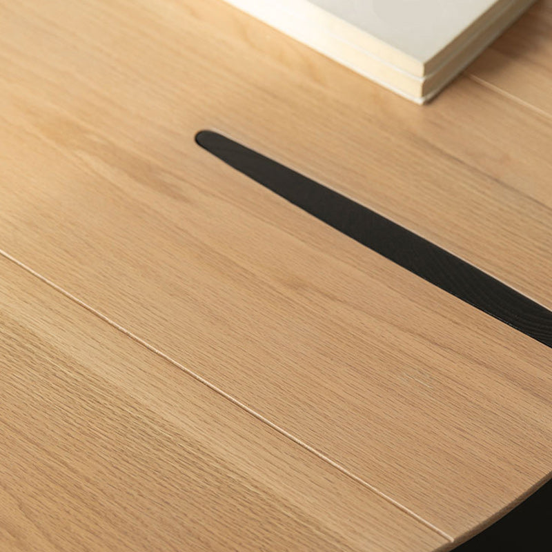 Contemporary Solid Wood Coffee Table Single Round Cocktail Table