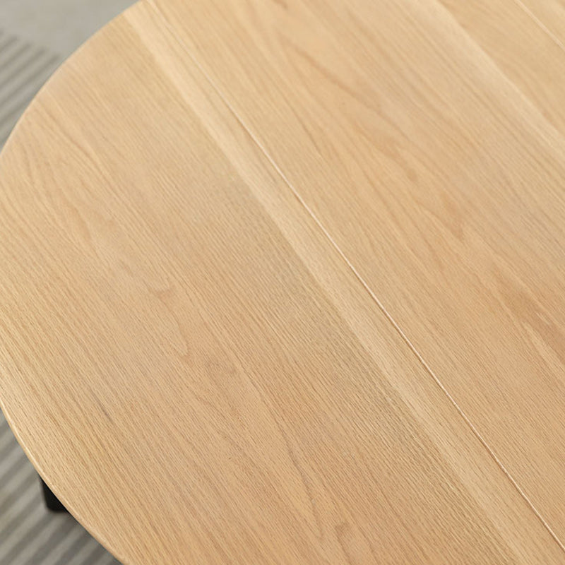 Contemporary Solid Wood Coffee Table Single Round Cocktail Table