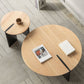 Contemporary Solid Wood Coffee Table Single Round Cocktail Table
