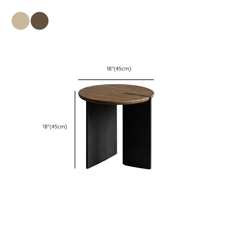 Contemporary Solid Wood Coffee Table Single Round Cocktail Table