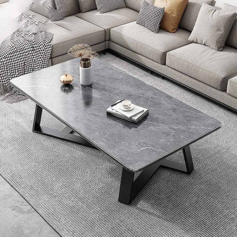 Stone Contemporary Coffee Table Standard Single Cocktail Table