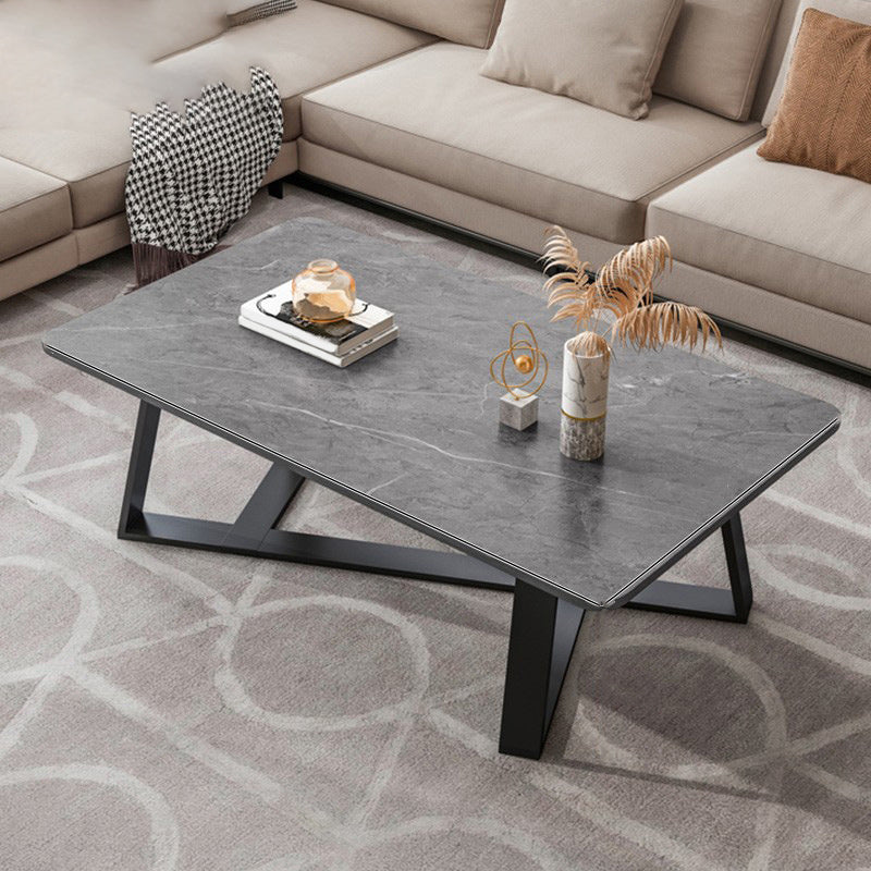 Stone Contemporary Coffee Table Standard Single Cocktail Table