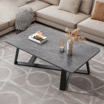 Stone Contemporary Coffee Table Standard Single Cocktail Table