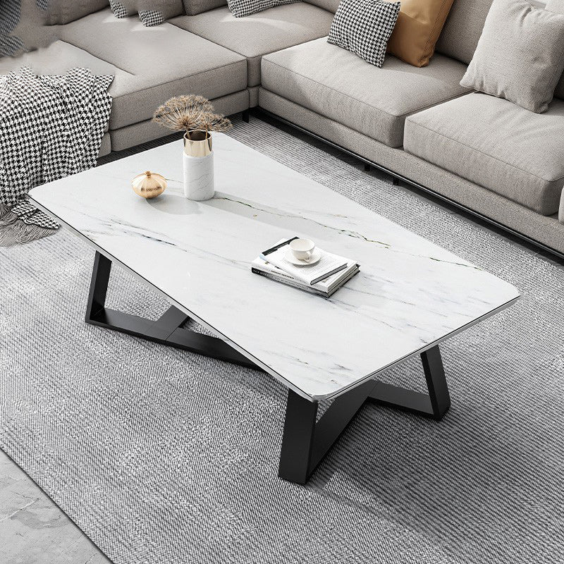 Stone Contemporary Coffee Table Standard Single Cocktail Table