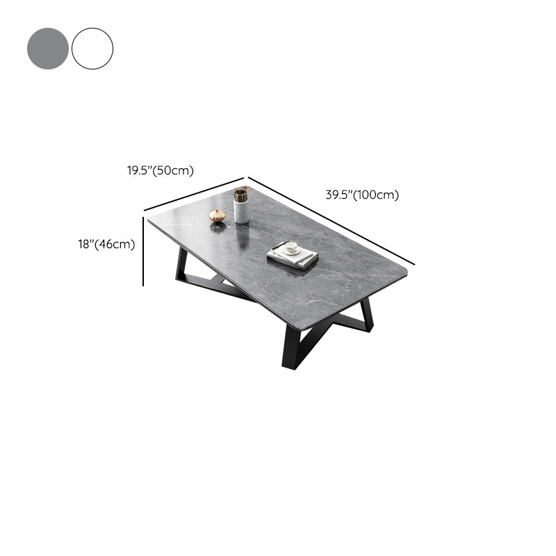 Stone Contemporary Coffee Table Standard Single Cocktail Table