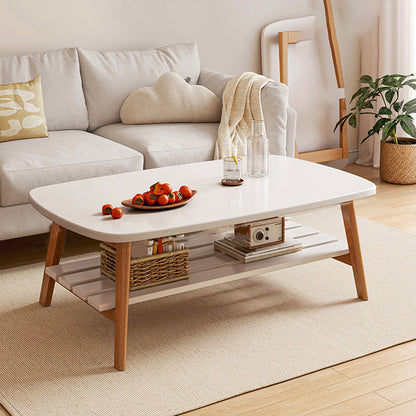 Zeitgenössischer Couchtisch mit 4 Beinen, Standard-Einzel-Cocktailtisch aus Holz