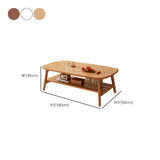 4 Legs Contemporary Coffee Table Standard Wood Single Cocktail Table