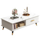Contemporary 4 Legs Coffee Table Stone Cocktail Table with Storage Drawer