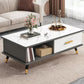 Contemporary 4 Legs Coffee Table Stone Cocktail Table with Storage Drawer
