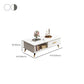Contemporary 4 Legs Coffee Table Stone Cocktail Table with Storage Drawer