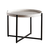 Contemporary Cross Legs Coffee Table 27.5" Long Round Cocktail Table Clearhalo 'Coffee & Accent Tables' 'Coffee Tables' 'coffee_tables' 'furn' 'furn_coffee_tables' 'Furniture' 'Living Room Furniture' 6552411