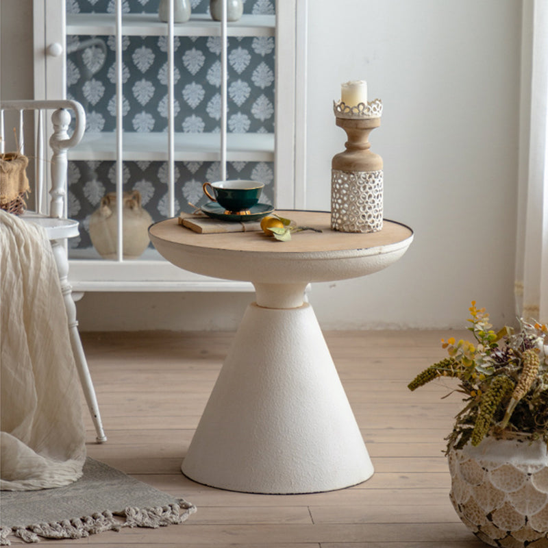 French Country Round End Table 18.9" Tall Pedestal Distressed Side Table Clearhalo 'Coffee & Accent Tables' 'End & Side Tables' 'end_side_tables' 'furn' 'furn_end_side_tables' 'Furniture' 'Living Room Furniture' 6552505