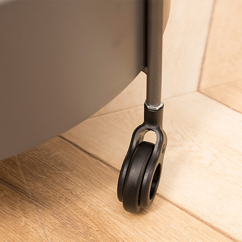 Round Ceramics Top Side Table 24.8" Tall Iron Base End Table with Shelf Clearhalo 'Coffee & Accent Tables' 'End & Side Tables' 'end_side_tables' 'furn' 'furn_end_side_tables' 'Furniture' 'Living Room Furniture' 6552516