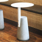 Contemporary Metal Round Side Table Concrete Pedestal End Table