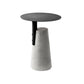 Contemporary Metal Round Side Table Concrete Pedestal End Table