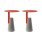Contemporary Metal Round Side Table Concrete Pedestal End Table