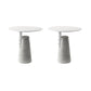Contemporary Metal Round Side Table Concrete Pedestal End Table