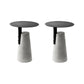Contemporary Metal Round Side Table Concrete Pedestal End Table