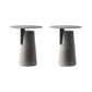 Contemporary Metal Round Side Table Concrete Pedestal End Table
