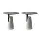 Contemporary Metal Round Side Table Concrete Pedestal End Table