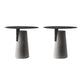 Contemporary Metal Round Side Table Concrete Pedestal End Table