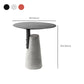 Contemporary Metal Round Side Table Concrete Pedestal End Table