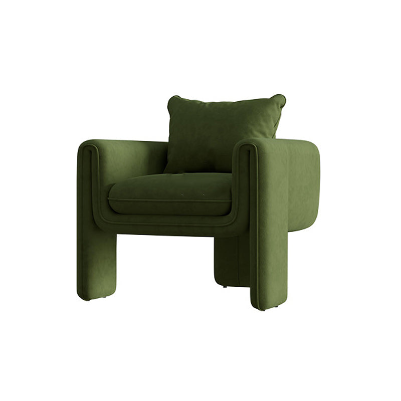 Modern Living Room Accent Armchair Round Arms Sled Arm Chair Army Green Velvet 1 Piece Clearhalo 'Accent Chairs' 'accent_chairs' 'Chairs & Seating' 'furn' 'furn_accent_chairs' 'Furniture' 'Living Room Furniture' 6552759
