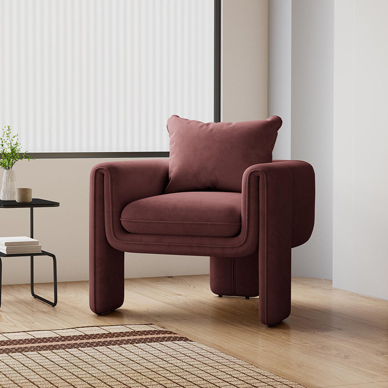 Modern Living Room Accent Armchair Round Arms Sled Arm Chair Clearhalo 'Accent Chairs' 'accent_chairs' 'Chairs & Seating' 'furn' 'furn_accent_chairs' 'Furniture' 'Living Room Furniture' 6552760