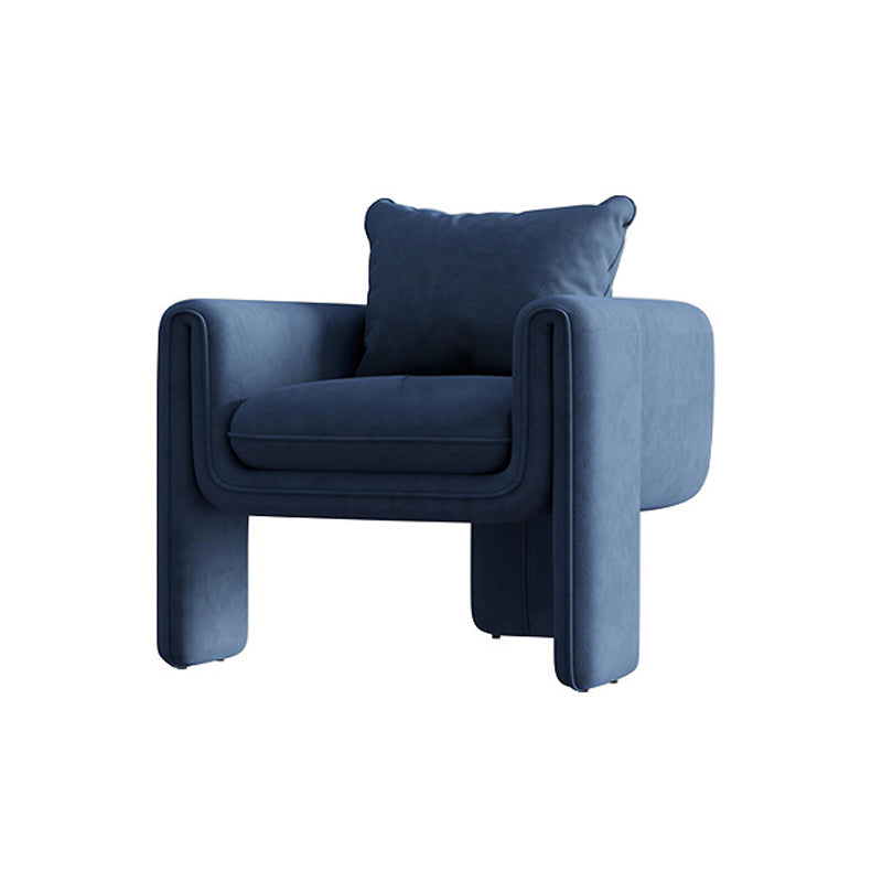 Modern Living Room Accent Armchair Round Arms Sled Arm Chair Navy Velvet 1 Piece Clearhalo 'Accent Chairs' 'accent_chairs' 'Chairs & Seating' 'furn' 'furn_accent_chairs' 'Furniture' 'Living Room Furniture' 6552763