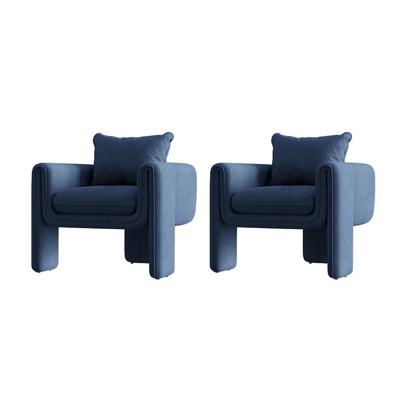 Modern Living Room Accent Armchair Round Arms Sled Arm Chair Navy Velvet 2 Piece Set Clearhalo 'Accent Chairs' 'accent_chairs' 'Chairs & Seating' 'furn' 'furn_accent_chairs' 'Furniture' 'Living Room Furniture' 6552766