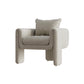 Modern Living Room Accent Armchair Round Arms Sled Arm Chair Off-White Velvet 1 Piece Clearhalo 'Accent Chairs' 'accent_chairs' 'Chairs & Seating' 'furn' 'furn_accent_chairs' 'Furniture' 'Living Room Furniture' 6552767