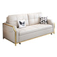 31.49" Tall White Sleeper Sofa Glam Style Biscuit Back Sofa Bed 55"L x 31"W x 31"H Cabinet Clearhalo 'furn' 'furn_futons' 'Furniture' 'Futons & Daybeds' 'Futons' 'Living Room Furniture' 6552817