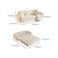 Scandinavian 32.28" Wool Sleeper Sofa Square Arm Sofa Bed in White