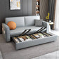 Scandinavian Sofa Bed Faux Leather Sleeper Sofa with Storage 80"L x 32"W x 35"H Light Gray Clearhalo 'furn' 'furn_futons' 'Furniture' 'Futons & Daybeds' 'Futons' 'Living Room Furniture' 6552859