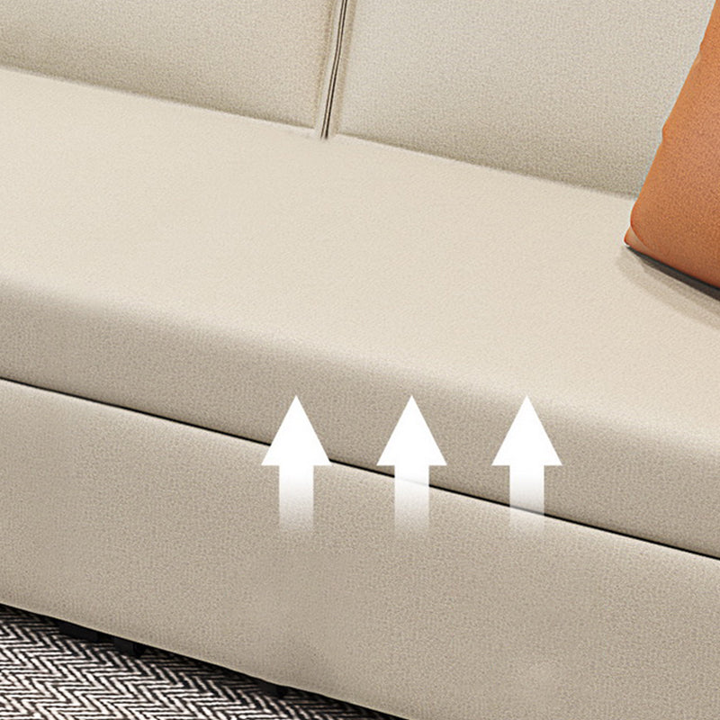 Scandinavian Sofa Bed Faux Leather Sleeper Sofa with Storage Clearhalo 'furn' 'furn_futons' 'Furniture' 'Futons & Daybeds' 'Futons' 'Living Room Furniture' 6552865