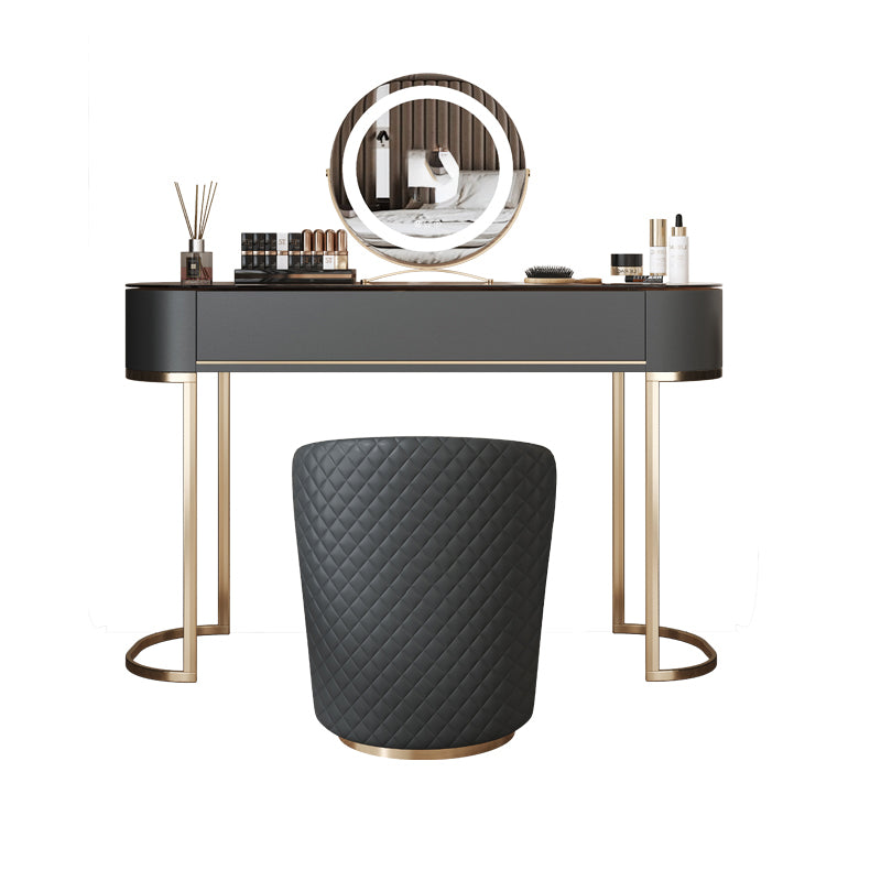 Tavolo da vanità superiore in vetro set di vanità specchio rimovibile con cassetto