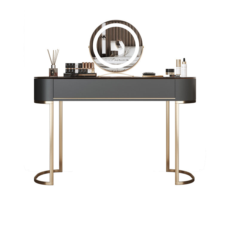 Tavolo da vanità superiore in vetro set di vanità specchio rimovibile con cassetto