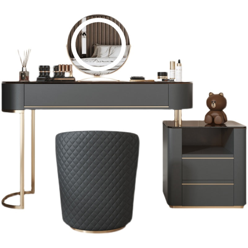 Tavolo da vanità superiore in vetro set di vanità specchio rimovibile con cassetto