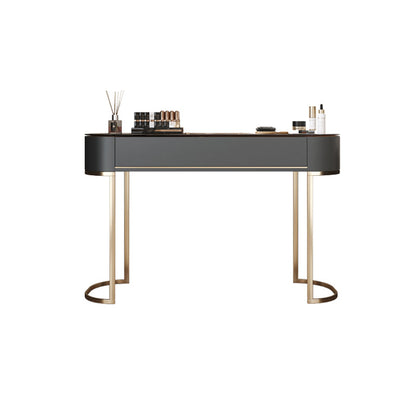 Tavolo da vanità superiore in vetro set di vanità specchio rimovibile con cassetto