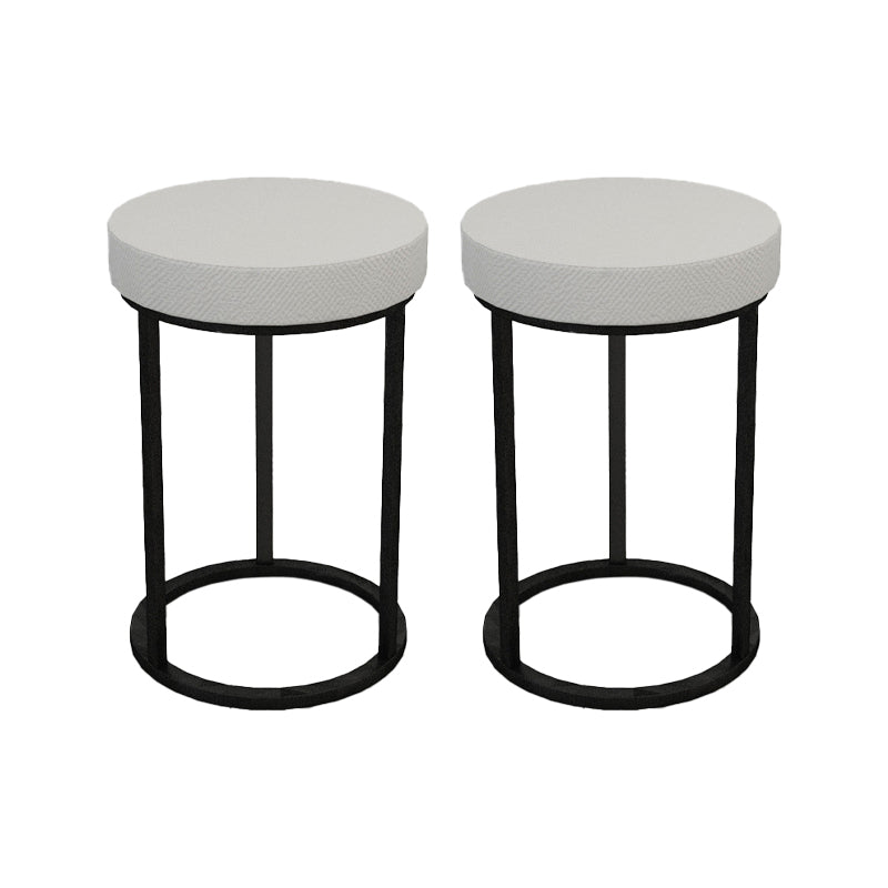 Mildew Resistant Ottoman Plain Velvet Contemporary Round Metal Frame Ottoman Gray 2 Piece Set Black Clearhalo 'furn' 'furn_ottomans_poufs' 'Furniture' 'Living Room Furniture' 'Ottomans & Poufs' 'ottomans_poufs' 6552908