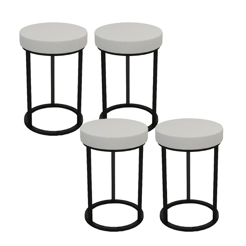 Mildew Resistant Ottoman Plain Velvet Contemporary Round Metal Frame Ottoman Gray 4 Piece Set Black Clearhalo 'furn' 'furn_ottomans_poufs' 'Furniture' 'Living Room Furniture' 'Ottomans & Poufs' 'ottomans_poufs' 6552910