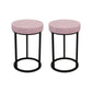 Mildew Resistant Ottoman Plain Velvet Contemporary Round Metal Frame Ottoman Pink 2 Piece Set Black Clearhalo 'furn' 'furn_ottomans_poufs' 'Furniture' 'Living Room Furniture' 'Ottomans & Poufs' 'ottomans_poufs' 6552914
