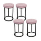 Mildew Resistant Ottoman Plain Velvet Contemporary Round Metal Frame Ottoman Pink 4 Piece Set Black Clearhalo 'furn' 'furn_ottomans_poufs' 'Furniture' 'Living Room Furniture' 'Ottomans & Poufs' 'ottomans_poufs' 6552916