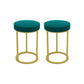 Mildew Resistant Ottoman Plain Velvet Contemporary Round Metal Frame Ottoman Green 2 Piece Set Gold Clearhalo 'furn' 'furn_ottomans_poufs' 'Furniture' 'Living Room Furniture' 'Ottomans & Poufs' 'ottomans_poufs' 6552928