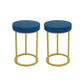 Mildew Resistant Ottoman Plain Velvet Contemporary Round Metal Frame Ottoman Blue 2 Piece Set Gold Clearhalo 'furn' 'furn_ottomans_poufs' 'Furniture' 'Living Room Furniture' 'Ottomans & Poufs' 'ottomans_poufs' 6552934