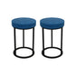 Mildew Resistant Ottoman Plain Velvet Contemporary Round Metal Frame Ottoman Blue 2 Piece Set Black Clearhalo 'furn' 'furn_ottomans_poufs' 'Furniture' 'Living Room Furniture' 'Ottomans & Poufs' 'ottomans_poufs' 6552937