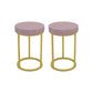 Mildew Resistant Ottoman Plain Velvet Contemporary Round Metal Frame Ottoman Pink 2 Piece Set Gold Clearhalo 'furn' 'furn_ottomans_poufs' 'Furniture' 'Living Room Furniture' 'Ottomans & Poufs' 'ottomans_poufs' 6552943