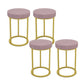Mildew Resistant Ottoman Plain Velvet Contemporary Round Metal Frame Ottoman Pink 4 Piece Set Gold Clearhalo 'furn' 'furn_ottomans_poufs' 'Furniture' 'Living Room Furniture' 'Ottomans & Poufs' 'ottomans_poufs' 6552944