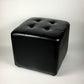 Mid-Century Modern Pouf Ottoman Genuine Leather Upholstered Tufted Square Ottoman